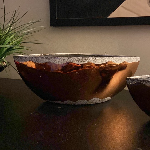 Bronze ceramic vases planters set of 2 - Picture 4 of 13